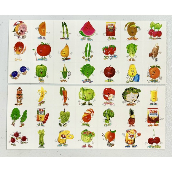 Other - *NEW* 42 Vintage 1998 Dole Foods Promo Vinyl Stickers Fruits Veggies 2 Sheets